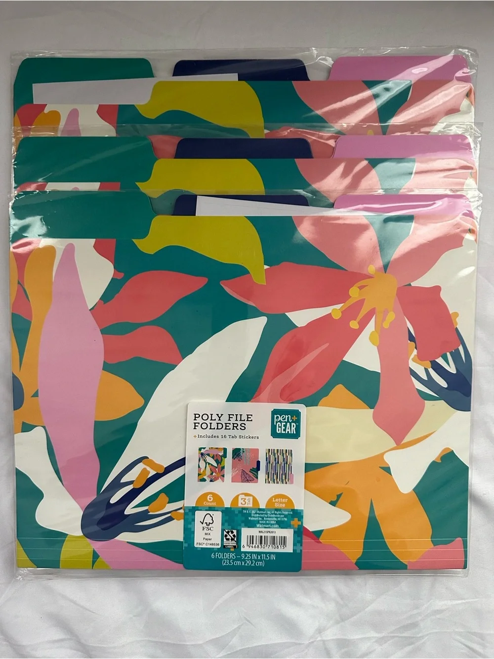 Pen Gear Poly File Folders Bright Floral Lot Of 3 Packs Letter Size 18 Folders